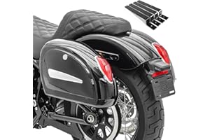 Alforjas rigidas (par) Moto Custom Craftride Michigan 18l + Kit de Montaje Compatible para Honda Rebel CMX 500, Shadow 750 Black Spirit/VT 1100 C2/ VT 1100 C3 Aero/VT 125/600/ 750 C/Spirit, VTX 130