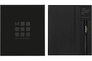 Moleskine x Kaweco - Cuaderno Clásico de Tapa Dura y Bolígrafo Rollerball Recargable de Plástico ABS, para Tomar Notas, Recarga de 0.7mm con Tinta Negra Incluida, Color Negro
