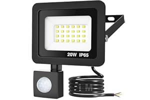kolpop Led Strahler mit Bewegungsmelder Außen, 20W 2000LM Led Fluter mit Bewegungsmelder 6500K Kaltweiß Superhell Scheinwerfer IP65 Wasserdicht Aussenstrahler mit Bewegungsmelder für Garten, Garage