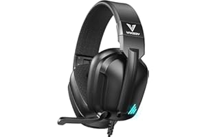 Vakedy HW11 Cuffie Gaming per PS4,PS5,PC,Xbox,Switch,Cuffie da Gaming con Filo Microfono a Cancellazione di Rumore,Cuffie da Gioco con 3.5mm Jack e Controllo Volume Gaming Headset Nero