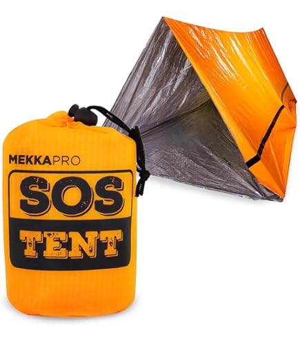WIYETY Sac de couchage d'urgence 3 pièces : sac de couchage de survie d' urgence avec sifflet, couverture d'urgence imperméable, tente de sauvetage pour l'extérieur, imperméable