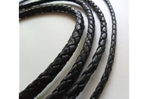 ‎AURORIS Auroris - Lederband geflochten - Durchmesser/Farbe/Länge wählbar - Variante: Ø 3mm / schwarz / 1m