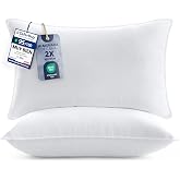 Utopia Bedding Pillow 50 x 70 cm Pack of 2, Hollow Fibre, White | Pack of 2 Pillows, Hollow Fibre Filling, Comfortable for Sl