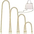 Wawasia 4 Sizes Flat Purse Chain Strap, Crossbody Bag Replacement Strap, Iron Bag Link Chains Shoulder Straps Chains for Replacement, DIY Handbags (47.2/31.5/15.7/7.9 Inches, Gold)