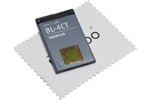 Akku für Nokia Original BL-4CT für Nokia 2720 Fold, 5310, 6600 Fold, 6700 Slide, 7210 Supernova, 7230, 7310 Supernova, X3 mit mungoo Displayputztuch