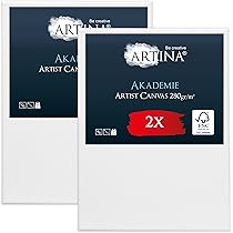 Artina Keilrahmen Set 70x90 Cm - 2er Set Leinwände Aus 100% Baumwolle Für Acrylmalerei