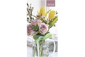 CARDS GALORE ONLINE 2026 Slim Pocket 2 Week To View Soft back Floral Diary - Flowers in Glass Vase