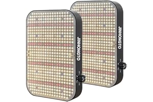 JINHONGTO 2 Pack 65 Watt LED Grow Lamp Dimmable Plant Lamp LED Full Spectrum Daisy Chain Function, Quiet Built-in Fan