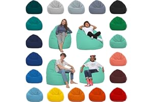 HomeIdeal - Sitzsack XXL Bodenkissen für Erwachsene & Kinder - Geeignet für Gaming oder Entspannen - Indoor wie Outdoor da er Wasserfest ist - mit EPS Perlen, Farbe:Pacificblau, Größe:XXXL