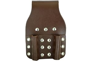 BBI LTD BBI Brown Heavy Duty Leather Double Tool Pouch Frogs Spanner Scaffolder Scaffolding Tool Work Belt Professional Quality