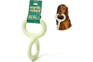 Earth Rated Interaktywna zabawka dla psa przeciągania liny dla dorosłych i szczeniąt, ergonomiczny uchwyt, kauczuk naturalny, duży, zielony