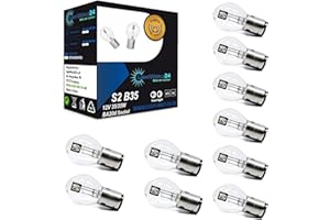 ‎LIGHTWORLD24 WELT DER LICHTER LIGHTWORLD24 10 Stück BA20d S2 35/35W 12V Motorrad Halogenscheinwerfer Superhelle Fernlicht Abblendlicht Roller Moped Motoroller Scooter Bilux Lampe Glühbirnen