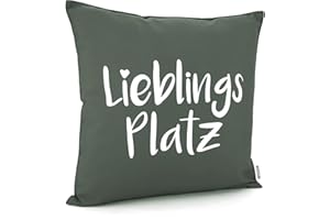 ‎HEIMTEXLAND heimtexland ® Outdoorkissen 45x45 Dekokissen Outdoor Garten Lounge Deko Kissen Typ839 Lieblingsplatz Anthrazit
