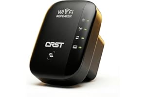CRST WLAN Verstärker Internet Verstärker mit Ethernet-Port, WLAN Repeater W-LAN Verstärkung mit Repeater/AP Modus, Kompatibel zu Allen WLAN Routern, Schwarz