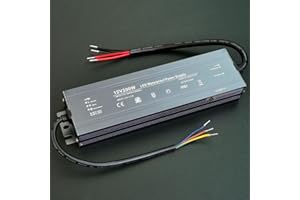 Alinana Transformateur 220v 12v 200W, Transformateur LED Étanche IP67, Alimentation 12V Convient aux Bande LED, Panneaux d'Affichage, 16,7A