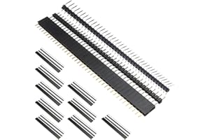DAOKAI 30 szt. 2,54 mm 40 pinów jednorzędowe męskie i żeńskie złącze nagłówka prosty pojedynczy rząd żeński pojedynczy rząd 40 pinów jednorzędowy kąt prosty, do Arduino Shield