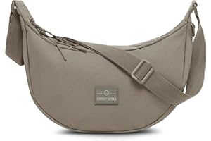 Johnny Urban Borsa a Tracolla Donna e Uomo Grigio - Ally Medium - Borsa Mezzaluna - Crossbody Moon Bag - Marsupio Rotonda con Tracolla Regolabile - Idrorepellente