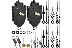 Vaileal 2 pezzi di movimento a pendolo: movimento per orologio da parete, silenzioso, al quarzo, con 6 lancette e pendolo, fabbrica di ricambio per orologio a pendolo, parti di riparazione fai da te