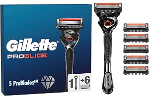 Gillette ProGlide Maszynka do golenia dla mężczyzn, maszynka do golenia 1 Gillette, ProGlide 6 ostrzy wymiennych do maszynek do golenia, Stworzona z myślą o dokładnym