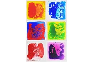 LONGKING Flüssige Bodenfliesen, 30,5 x 30,5 cm, Gelb und Orange, Gelb und Grün, Rot und Blau, Lila, Rot, Blau, 6 Stück