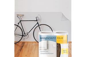 Rapid Teck® 7.43€/m² Selbstklebende Wandschutzfolie - MATT - Transparent/Klar - 63cm Breite - Elefantenhaut Klebefolie - Klarer Wandschutz für Innenräume - Robuste Wandfolie - Leicht anzubringen