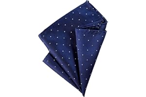 DonDon fazzoletto da taschino con puntini argento 25 x 25 cm per uomo adatto ad occasioni cerimoniali
