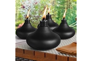 FAN-Torches 4 Pack Metal Table Top Torches, 24.5oz Citronella Torches for Outside, Refillable Flame Light Torch, Decorative Tabletop Lantern for Yard, Patio, Deck, Garden, Party, Landscape
