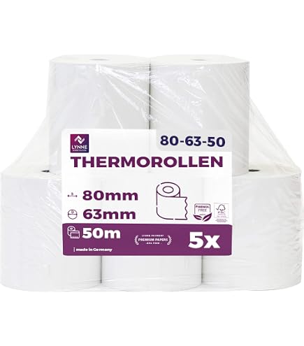 Ec-Cash Thermorollen 57mm - 50 Rollen Mit SEPA-Lastschrifttext BPA Frei