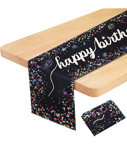 Tischläufer Zum Geburtstag – Bunte Tischdeko Für Küche & Esszimmer | 183x33 Cm