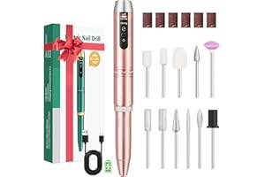 BELOVING Nagelfräser Kabellos, Elektrische Nagelfeile Fräser für Gelnägel, Acrylnägel, Naturnägel und Entfernen, 11 in 1 Maniküre Set Elektrisch Nail Drill Machine Aufladbar für Nägel Selber Machen, Gold