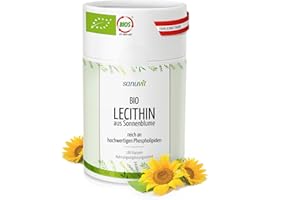 Sanuvit® - BIO Sonnenblumen-Lecithin Kapseln | 1200 mg pro Tagesdosis | Hochdosiert | Hohe Bioverfügbarkeit und Verträglichkeit | Vegan | Hergestellt in Österreich | 180 Kapseln