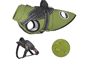 KORJOEE wasserdichte Hundemantel mit Abnehmbarem Geschirr, Winter Warme Hundejacke für Kleine und Mittlere Große Hunde, Reflektierende Winterhundkleidung für Teddy Chihuahua Bulldogge Labrador