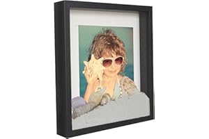 BD ART Square Shadow Box 3D 9x9x1 Inch, Display Box Photo Frames, Black Picture Frame with Wall and Tabletop, for Crafts, Photos, Souvenir, Baby Items, dried Flowers, Medals