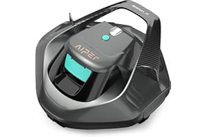 AIPER Robot Piscine, Aspirateur Piscine pour 90 Minutes D'autonomie, Nettoyeur de Piscine avec Deux Moteurs D'entraînement, Robot de Piscine sans Fil Parfait pour Piscines Jusqu'à 80 m²