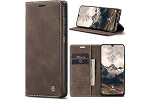 Azororo Mobile Phone Case for Samsung Galaxy A26 5G Case Premium Leather Flip Case Magnetic Pocket Card Slot Stand Function Flip Case Protective Cover for Samsung Galaxy A26, Coffee