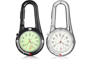 ERTLUTW Taschenuhr Mit Karabiner Befestigung Karabineruhr Taschenuhr mit Karabiner Leuchtendes Analog Quarz Uhr mit Zifferblatt für Ärzte Krankenschwestern, Unisex Taschenuhr für FOB-Armbanduhr (Blau)