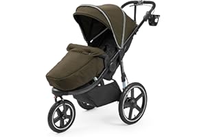 Ickle Bubba Venus Jogger Pro Max Stroller (Woodland) – All-Terrain 3-Wheel Pushchair from Birth to 22kg, Waterproof Hood & Footwarmer, Adjustable Handle, Cup Holder & Self-Locking Fold