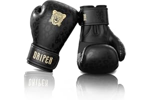 Dripex Guantes de Boxeo, Guantes de Cuero para Entrenamiento de Boxeo, Guantes de Muay Thai Kickboxing MMA, Boxing Gloves para Hombres Mujeres Adultos y Jóvenes (8 10 12 14 16 oz)