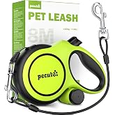 Pecute Extendable Dog Lead 8 m with Anti-Bite Rope for 15-50 kg | Large Dog Leash, Hygienic Bags and Bag Carrier| 360&deg; Anti-T