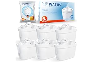 Watus Water Filter Cartridges, for Brita Water Filter Cartridges, Brita Maxtra Pro, Maxtra Plus, Reduces Lead, Chlorine, Heavy Metals and Limescale in Water (6)