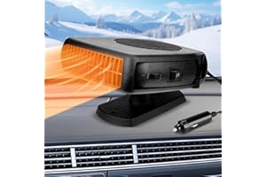 XINRONGDA 12V Portable Car Heater, Rechargeable Heater For Auto, Anti-Fog and Defroster Auto Windscreen Fan, 2 in 1 Fast Heating/Cooling Automobile Heating Demister Vehicle Fan Suitable for All Car