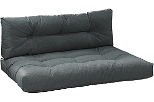Traumnacht Outdoor Palettenauflage mit Schaumstoffstäbchen gefüllt, Palettenkissen, Palettenpolster Palettenmöbel Palettensofa 2er Set (Sitz+Rücken), anthrazit