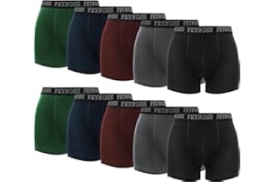 feynoss Boxershorts Herren 10 Pack,Unterhosen Männer,Herren Unterhosen,Boxershorts Herren Baumwolle mit Elastischem Bund,No Scratching Labels,Atmungsaktive,Weiche für Sommer Sport