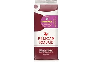 Pelican Rouge ENERGIQUE Whole Dark Roasted Coffee Beans | 70 percent Arabica | Rainforest Alliance Certified | New 2023 blend | 1kg bag | Fully-recyclable packaging