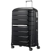 Samsonite Flux 75 cm Cabin Trolley | Black Expandable Hardside Case 99/111L with Smooth Rolling Wheels and U-Zip Divider and