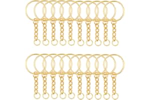 YUKNEES 100 pezzi anelli per portachiavi,Portachiavi Anelli Cerchio 25mm Catena Portachiavi Ganci per Portachiavi Anello Portachiavi con Catenella Split Accessori Artigianali fai da te