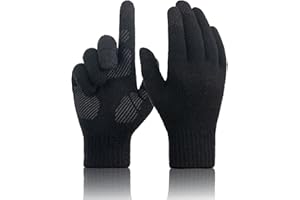 TRENDOUX Winter Gloves Men Women: Unisex Thermal Merino Wool Touch Screen Glove, Stretchy Kintted Lined Anti-Slip Running Gloves With Soft Material Walking, Driving, Hiking