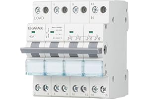 LE GARAGE Interruptor de transferencia Manual 40A 4P + 4P MTS AC. Automático Disyuntor Magnetotérmico de Cambio Modular. Conmutador