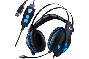 KLIM IMPACT V2 Cuffie Gaming USB con Microfono - Gamer Headset - Suono Surround 7.1 + Cuffie PS5 con Isolamento del Rumore - Audio ad Alta Definizione + Per PC PS4 PS5 + Nuova versione