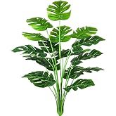AIVORIUY Artificial Plants Palm Leaf for Outdoor Indoor, Monstera Green Tree Branches Plastic Greenery Tropical Shrubs Decora